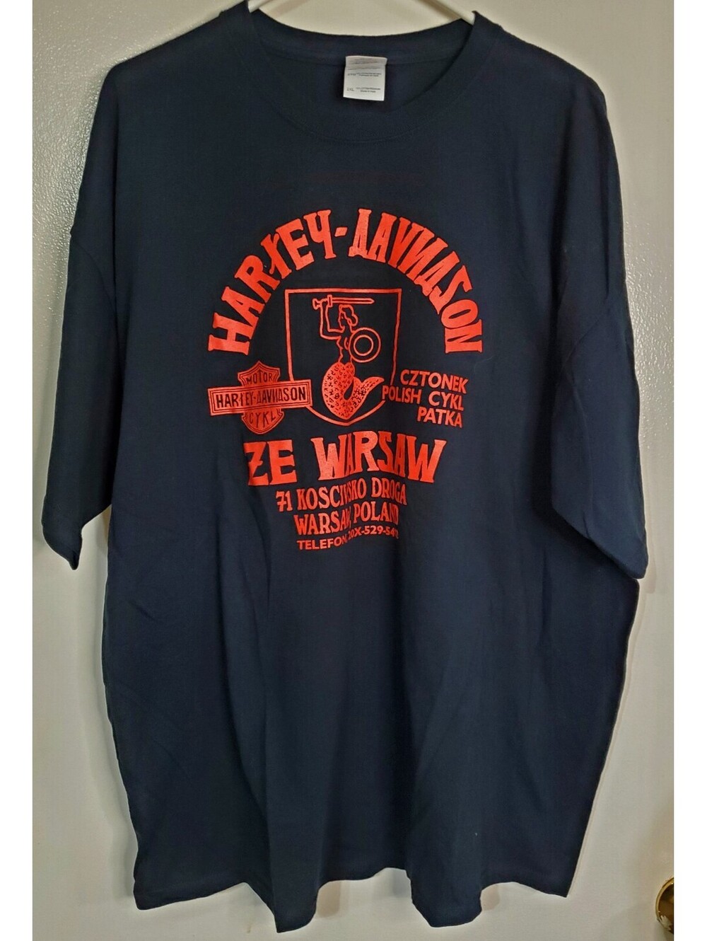 Harley-Davidson Warsaw Poland T-Shirt Gildan Heavy Cotton 2XL Motorcycle Tee